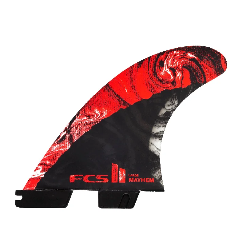 high-quality fins for surfboards-FCS MB PC Carbon Tri/Quad Fin Set-Red-Large