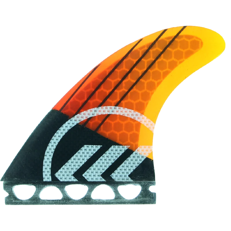 carbon fiber surfboard fins-Kinetik Racing Joel Parkinson Carbo Tune Sm Ffs Orange/Black Stripe Surfboard FIN  -  SET OF 3PCS