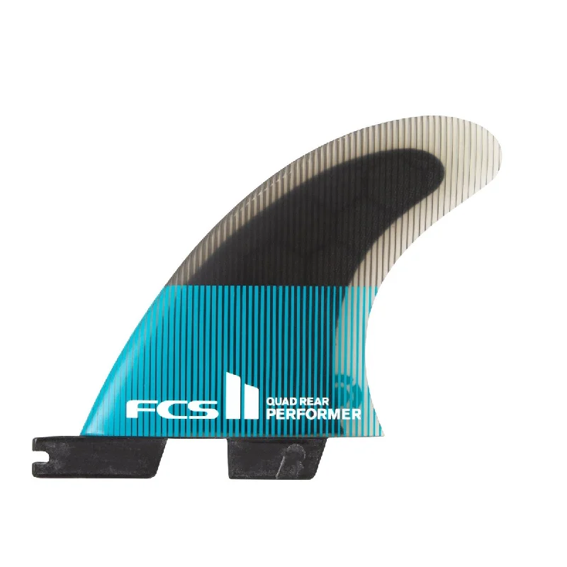 surfboard fins with extra hold-FCS Performer PC Quad Rear Fin Set-Teal/Black-Large