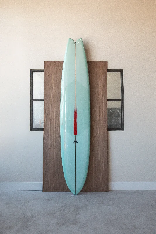 surfboards for freestyle surfing-9'6 Monarch Swallow Tail in Aqua Marine Transluscent Gloss