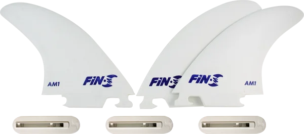 surf fins for long-term durability-Fin-S Production Set Am-1 White 3 Fins/3 Boxes Surfboard FIN  -  SET OF 3PCS