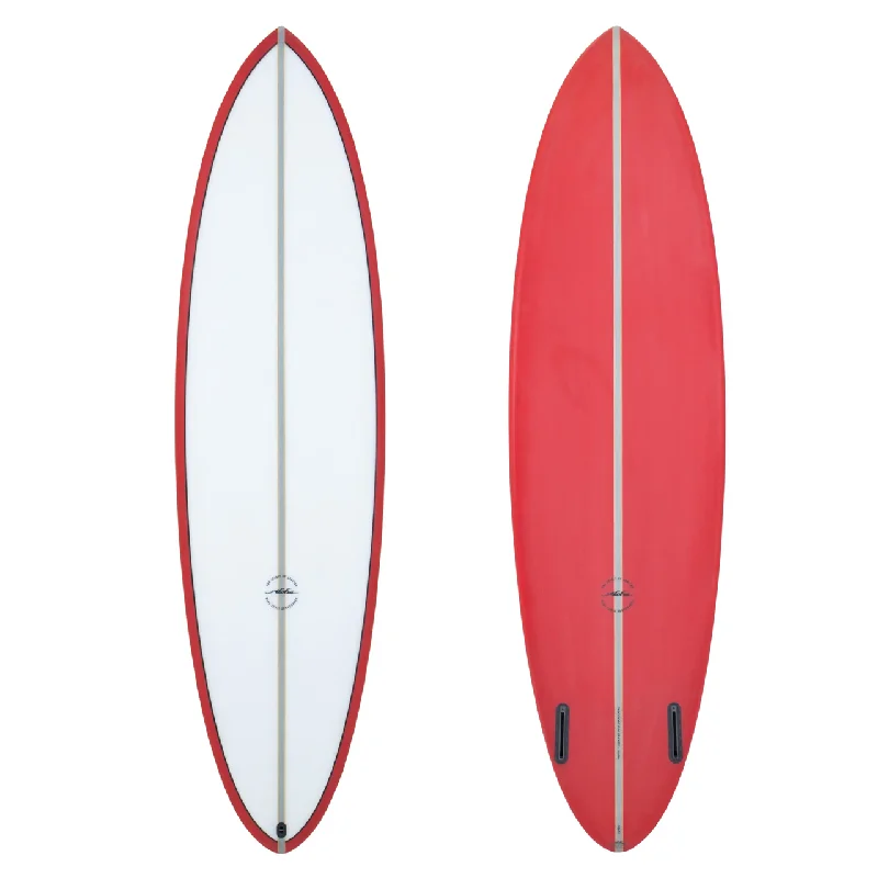 surfboards for carving turns-ALOHA TWIN PIN PU FUTURES RED 7'4" 2023