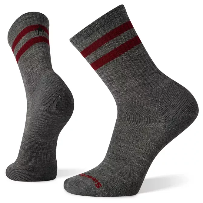 surf shorts for maximum movement-Athletic Targeted Cushion Stripe Crew Socks - Medium Gray