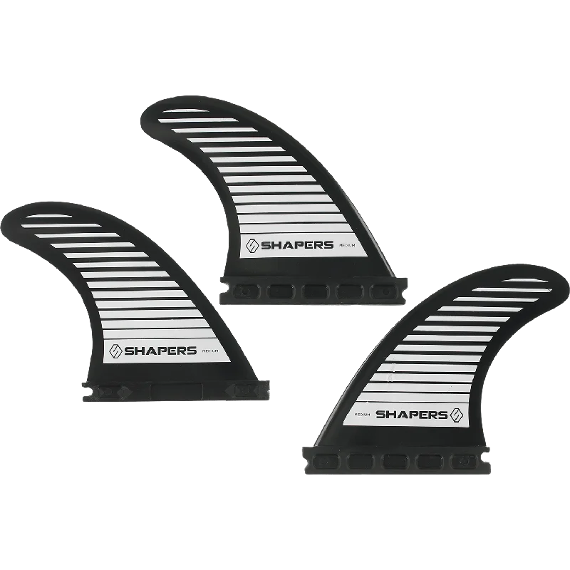 adjustable surfboard fins-Shapers Australia S-5 Future Black 3fin Set Surfboard FIN  -  SET OF 3PCS