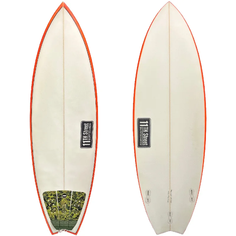 surfboards for maneuverability-11th Street Surfboards Puffin 5'5 Consignment Surfboard - FCS II