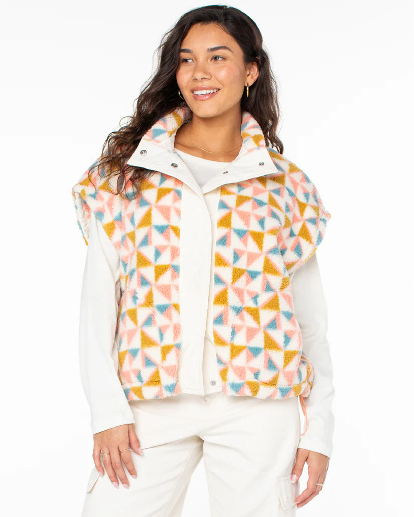 lightweight surf jackets-Roxy Womens Great Divide Print Vest