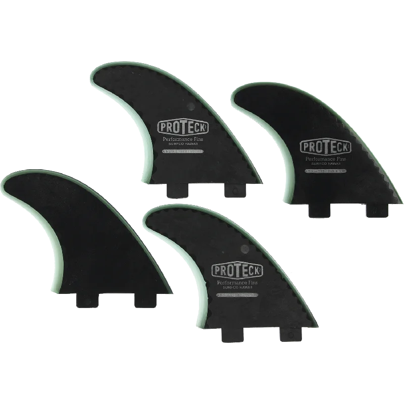 high-performance quad fins for faster rides-Proteck Perform Fcs Sup Quad 4.5 Black Surfboard FIN  -  SET OF 4PCS