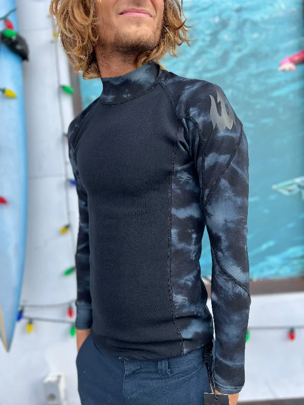 eco-friendly surfboards-WBZ Incite 1mm L/S Surf Top Carbon/Black