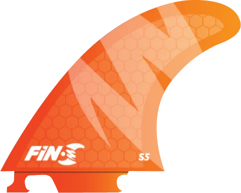 surf fins for improving wave rides-Fin-S S-5 Honeycomb Neon Orange 3 Fins Surfboard FIN  -  SET OF 3PCS