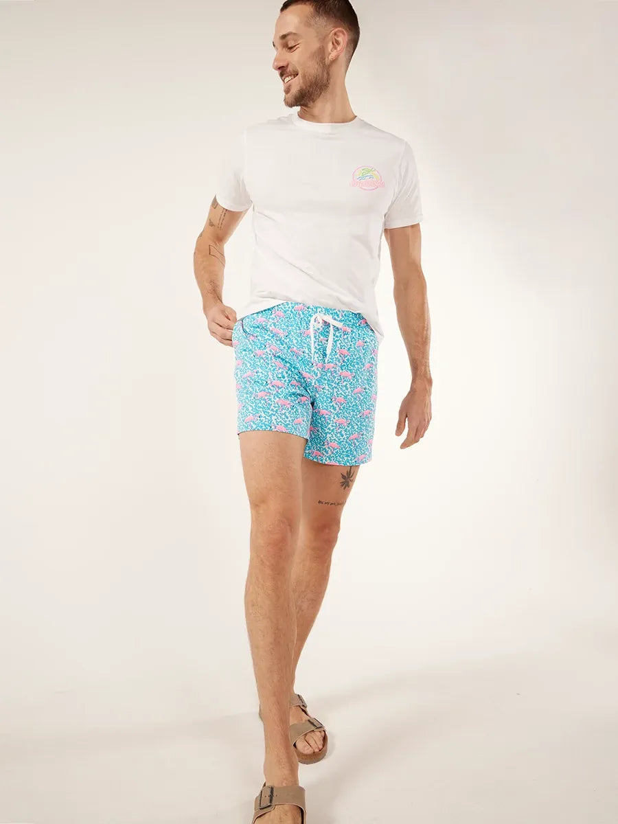 surf wetsuits for cold water-Chubbies The Domingos Are For Flamingos Classic Mesh Lined Swim Trunks