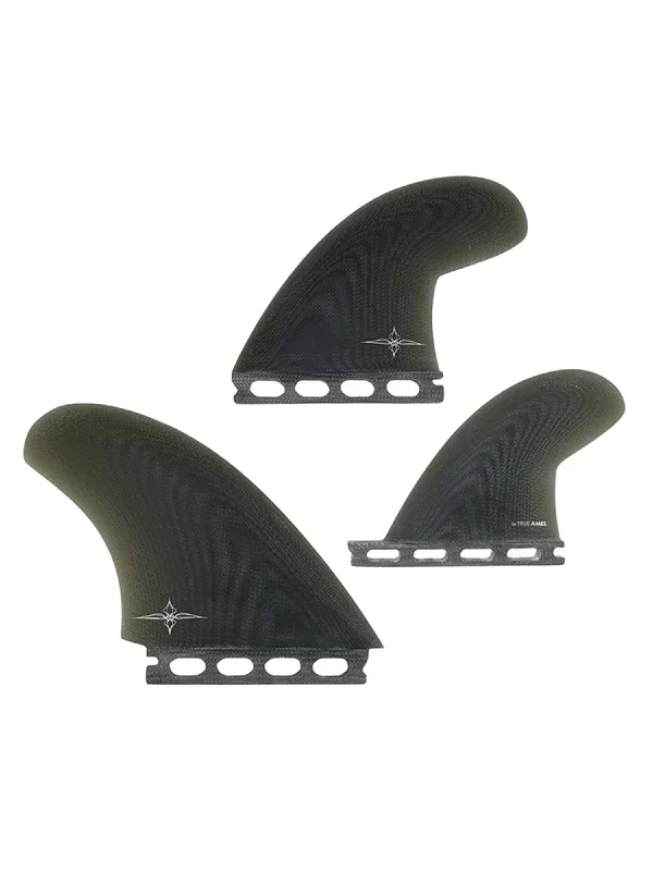 carbon fiber surfboard fins-True Ames | Ryan Burch Asymmetrical Goofy Futures Compatible Smoke