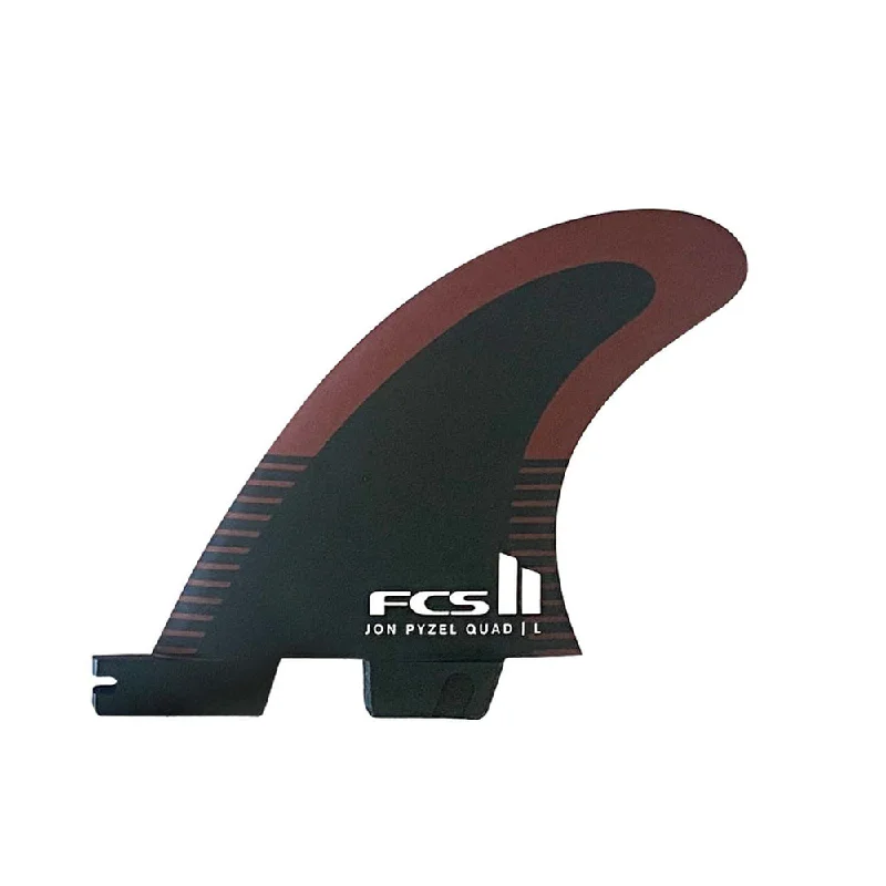 fins for longboard surfing-FCS 2 Pyzel PF Air Core Black/Shiraz Quad Fin Set L