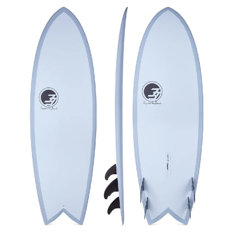 surfboards with fast paddling speed-5'8" Retro Fish Surfboard Blue Rail (Epoxy)