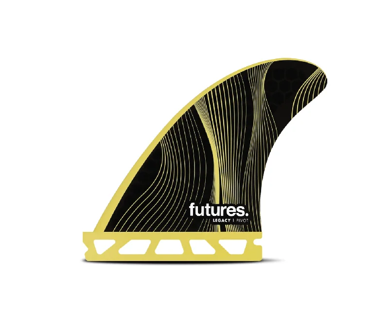 strong surfboard fins for rocky conditions-Futures P4 Legacy Tri Fin Set-Yellow-Small