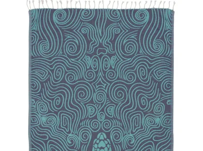 surfboards for competition-Sand Cloud Towel Mint Swirl Turtle