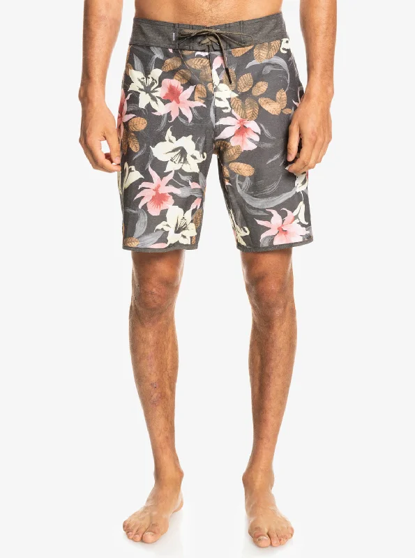 surfwear with built-in sun protection-Quiksilver Mens Hempstretch Scallop Boardshorts