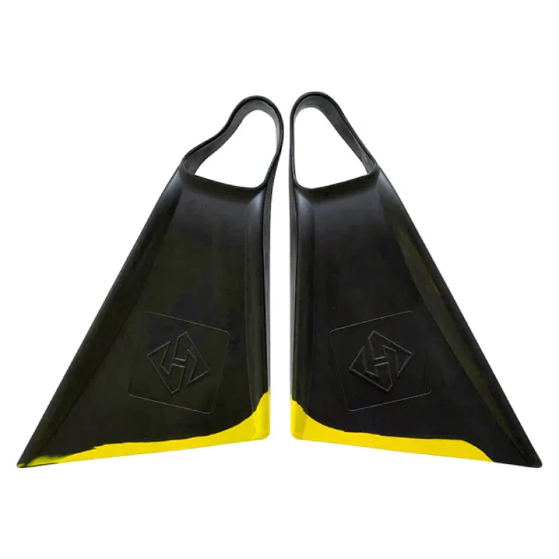 surfboard fins for added stability-Hubboards Boost'n Houstin Swim Fins - Black/Yellow