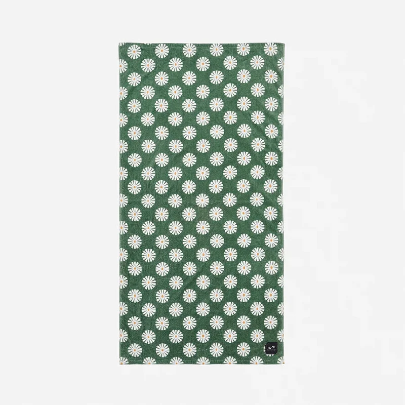 short surfboards for advanced surfers-Slowtide Sun Dazed Green Beach Towel