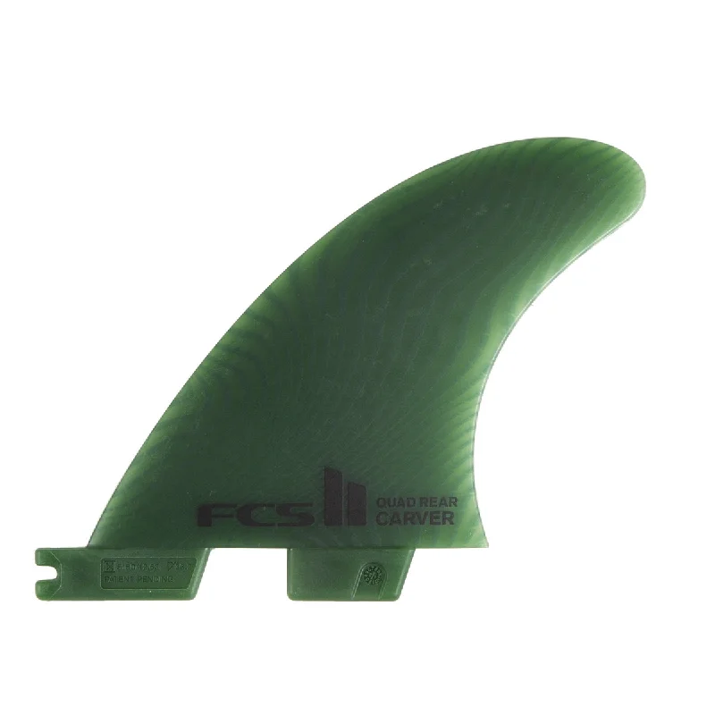 surf fins for tighter turns-FCS II Carver Neo Glass Quad Rear Fin Set-Sage-Medium