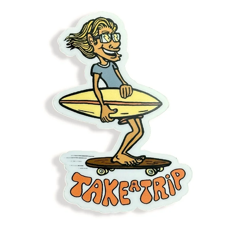 surfboards for better wave entry-Skate Guy Take A Trip Sticker