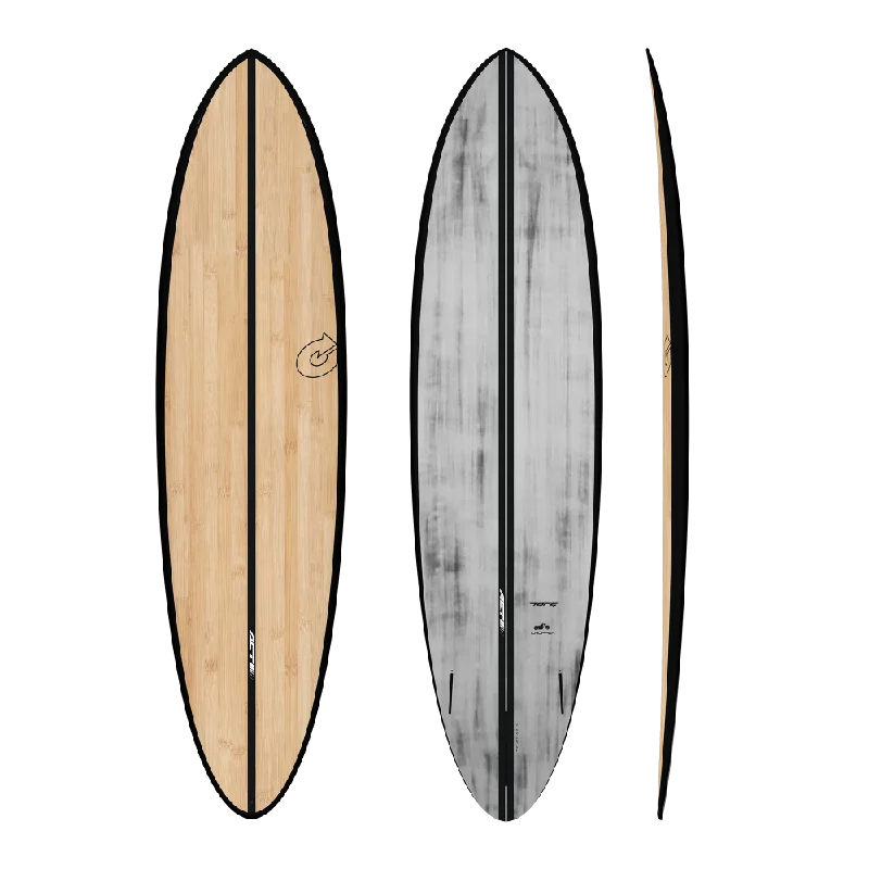 beginner soft-top surfboards-6'10 TORQ ACT CHOPPER  20 3/4” x 2 5/8” 42.6L BLACK/BAMBOO FUTURES