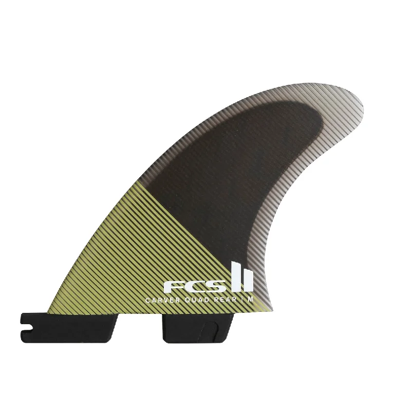 high-performance surf fins-FCS Carver PC Quad Rear Fin Set-Eucalyptus-Medium