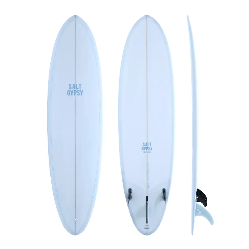 surfboards for versatile beach breaks-SALT GYPSY MID TIDE 7'4" VINTAGE BLUE PU 51L