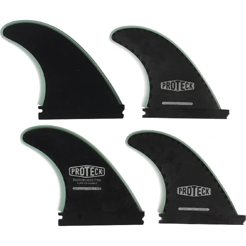 surfboard fins for easy switching-Proteck Perform Ffs Quad 4.5+4.25 Black Surfboard FIN  -  SET OF 4PCS