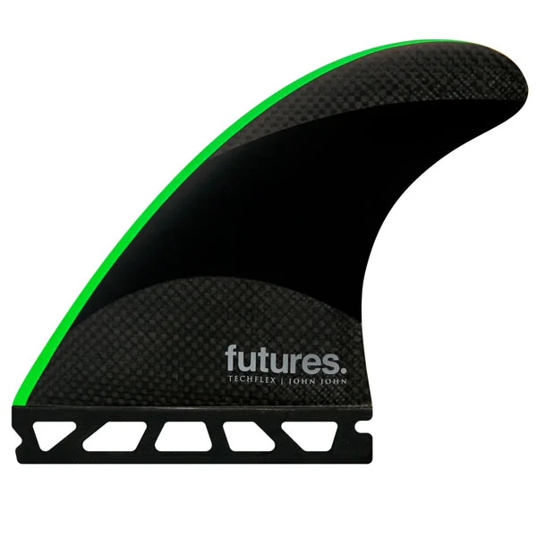 best surf fins for stability in choppy water-Futures John John 2 Techflex Tri Fin Set-Neon Green-Medium