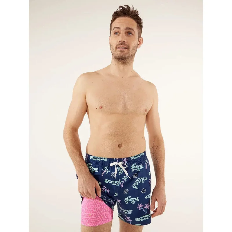 surf trunks with pockets-Chubbies Mens The Neon Glades 5.5" Swim Trunks