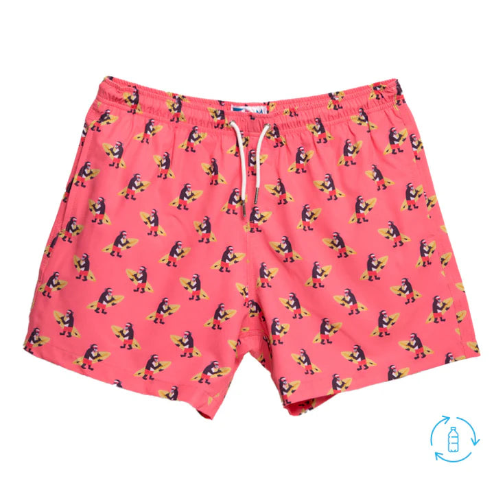 breathable surf clothes for morning surf-Bermies Little Boys Surf Monkeys 5.5" Classic Swim Trunks