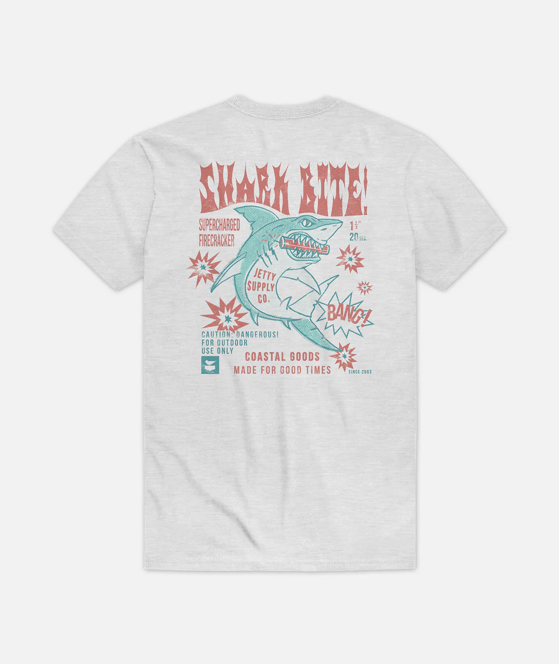 quick-drying surf clothes-Jetty Mens Shark Bite Short Sleeve T-Shirt