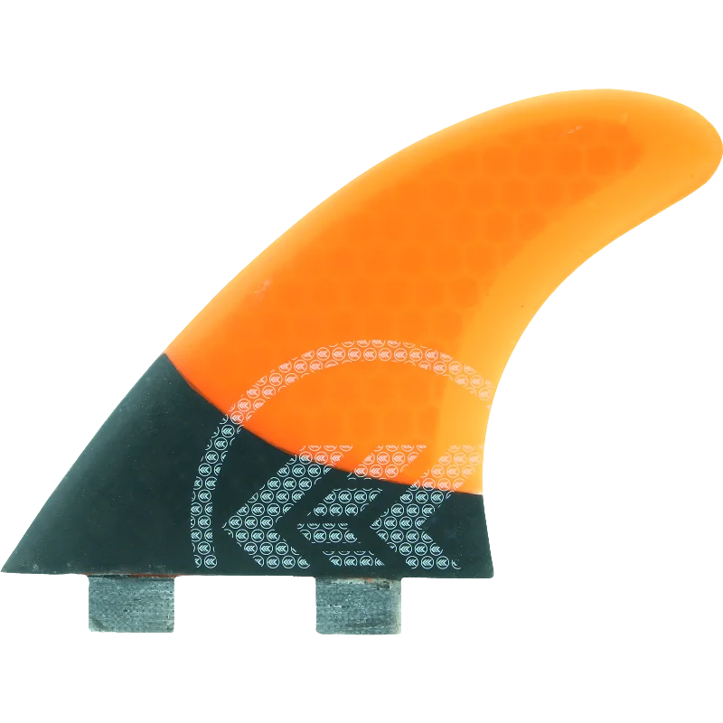 surfboard fins for better control-Kinetik Racing Joel Parkinson Carbo Tune Sml Fcs Neon Org Surfboard FIN  -  SET OF 3PCS