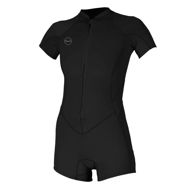 2/1 mm Springsuit Womens O'Neill BAHIA Front Zip - Black/Black