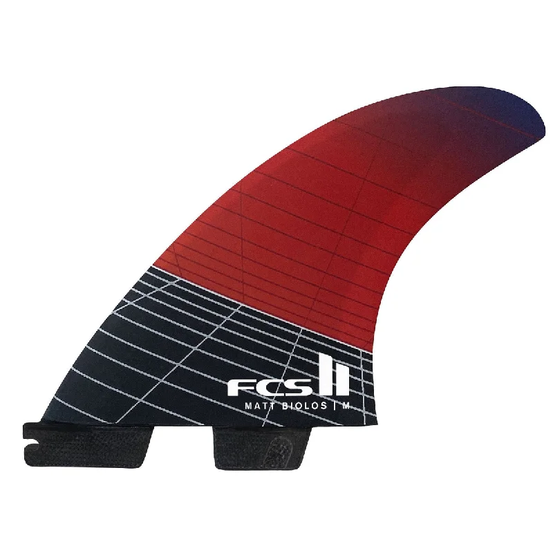 best fins for wave control-FCS II Matt Biolos PC Carbon Tri Fin Set-Red-Medium