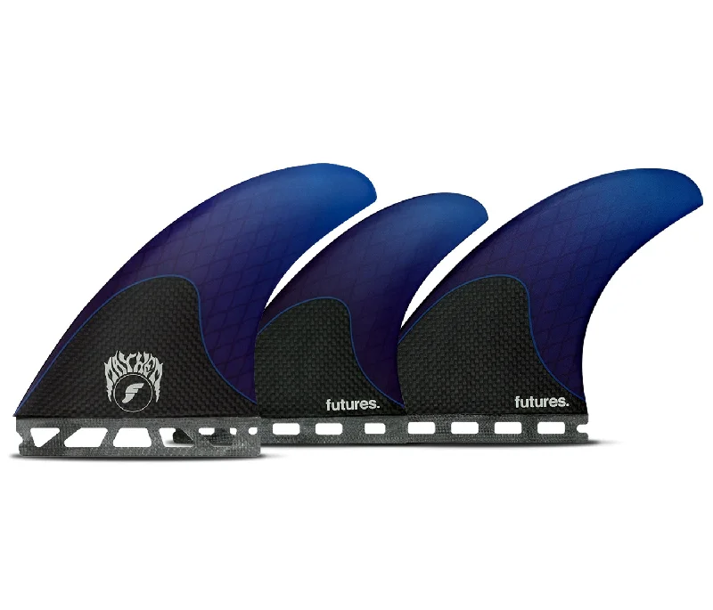 lightweight fins for easy handling-Futures Mayhem 3.0 Honeycomb Tri/Quad Fin Set-Blue-Medium