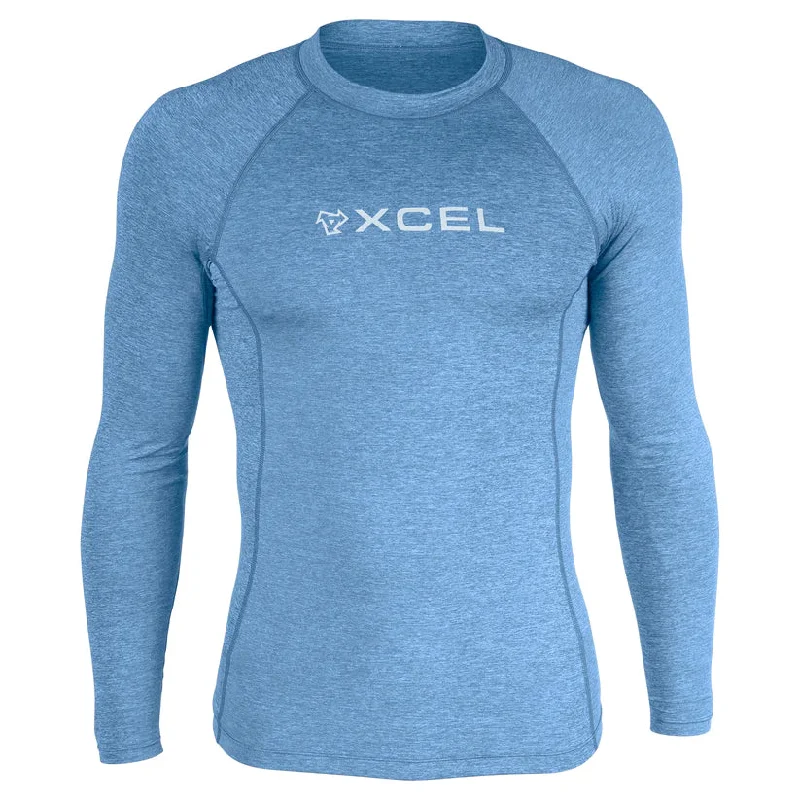 surfboards for versatile beach breaks-Xcel Performance Fit UV L/S Heather Cascade