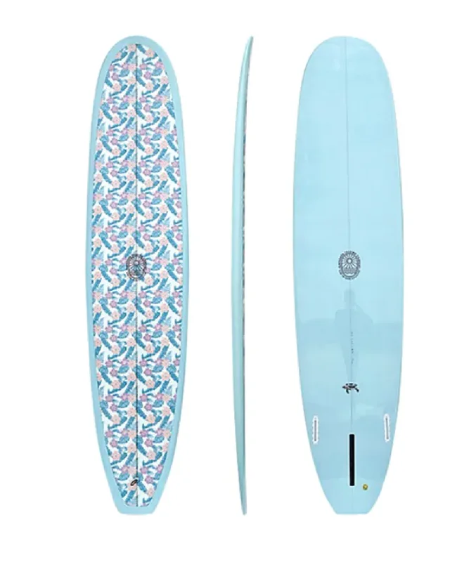 surfboards with adjustable paddles for balance-8’6 The Baby Log Longboard – Floral Inlay