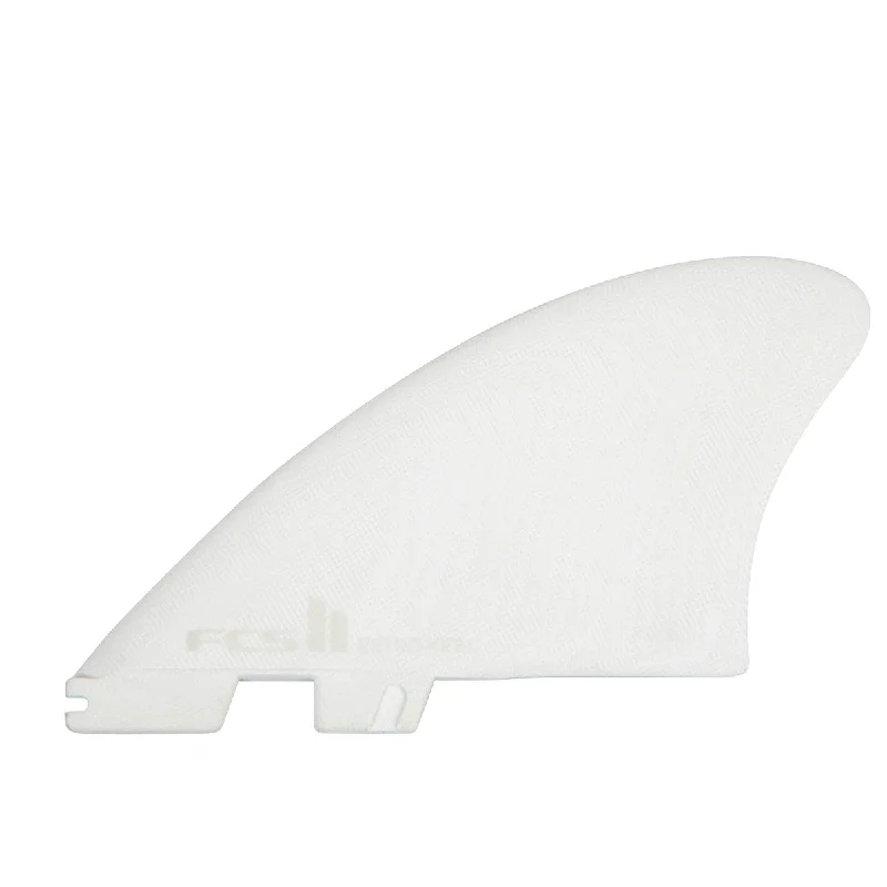 surf fins for improving wave rides-FCS II Retro Keel PG Twin Fin Set-White