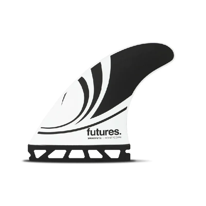 surfboard fins for responsive movements-Future Fins Sharp Eye Honeycomb Thruster Set Black-White M