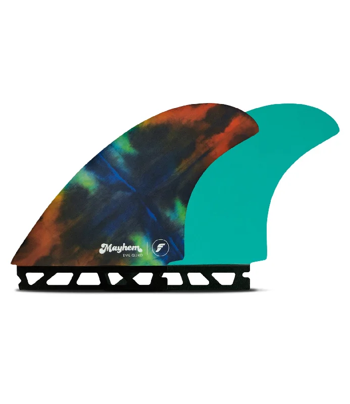 eco-friendly surfboard fins-Futures Fins Mayhem Evil Quad Honeycomb Fin Set Rainbow