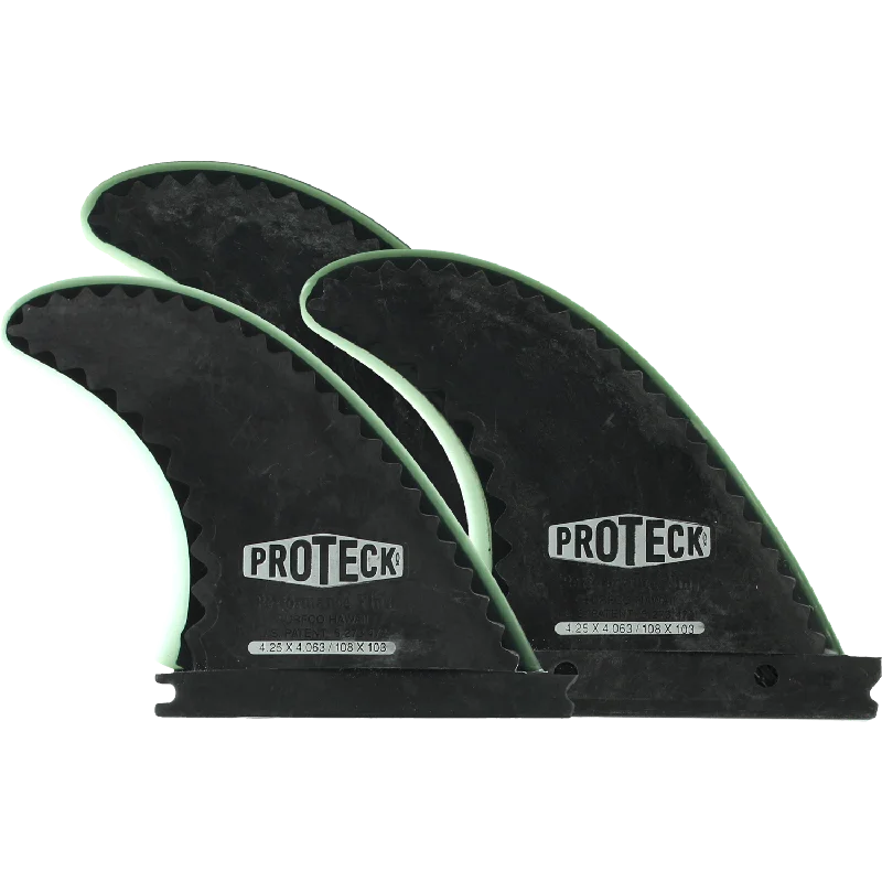 surfboard fins for all wave conditions-Proteck Perform Ffs Thruster 4.25 Black Surfboard FIN  -  SET OF 3PCS