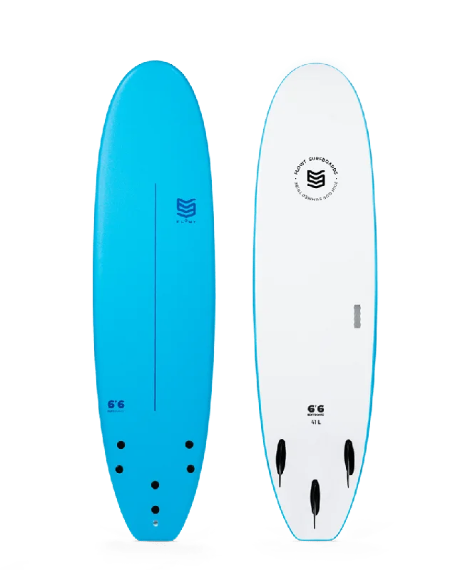 stable surfboards for beginners-Flowt Standard Soft Top 6'6"-Blue