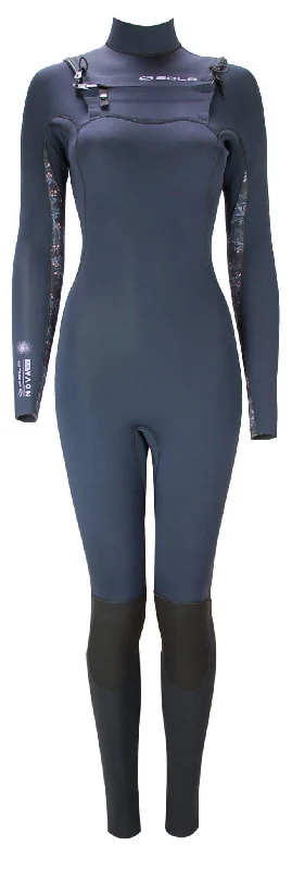 Sola Nova Womens 5/4mm Chest Zip Wetsuit Navy / Berry