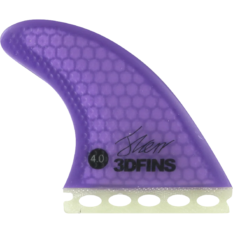 single-fin setups for minimal drag-3D xds Full-Base 4.0 Purple Surfboard FIN  -  SET OF 3PCS