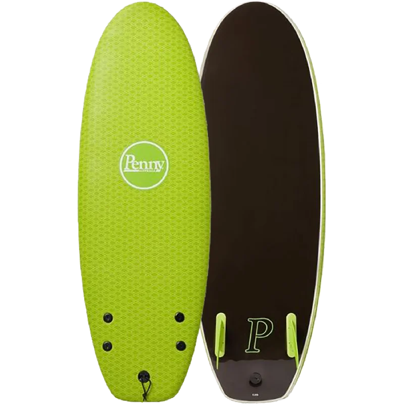 surfboard fins for quick turn response-Penny Softboard 4'10" Twin Fin Teenage Mutant Green - Surfboard