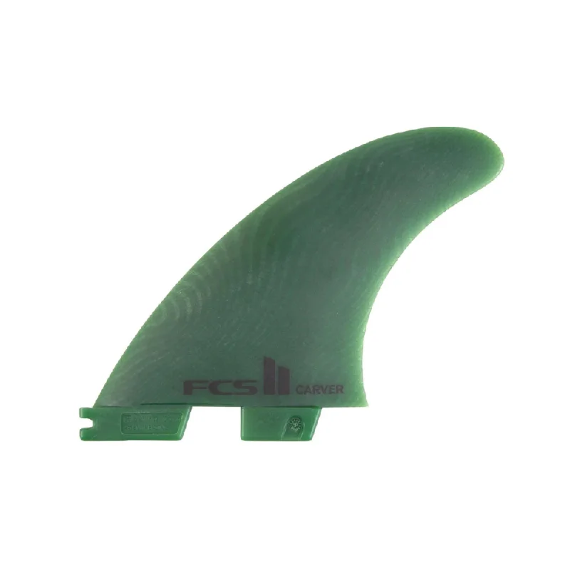 surfer-approved surfboard fins-FCS 2 Carver Eco Neo Glass Tri-Quad Fin Set Sage L