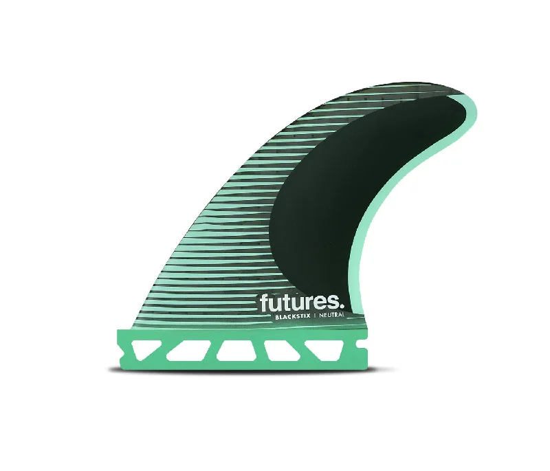 surf fins for improved surfing technique-Futures F4 Blackstix Tri Fin Set-Green-Small