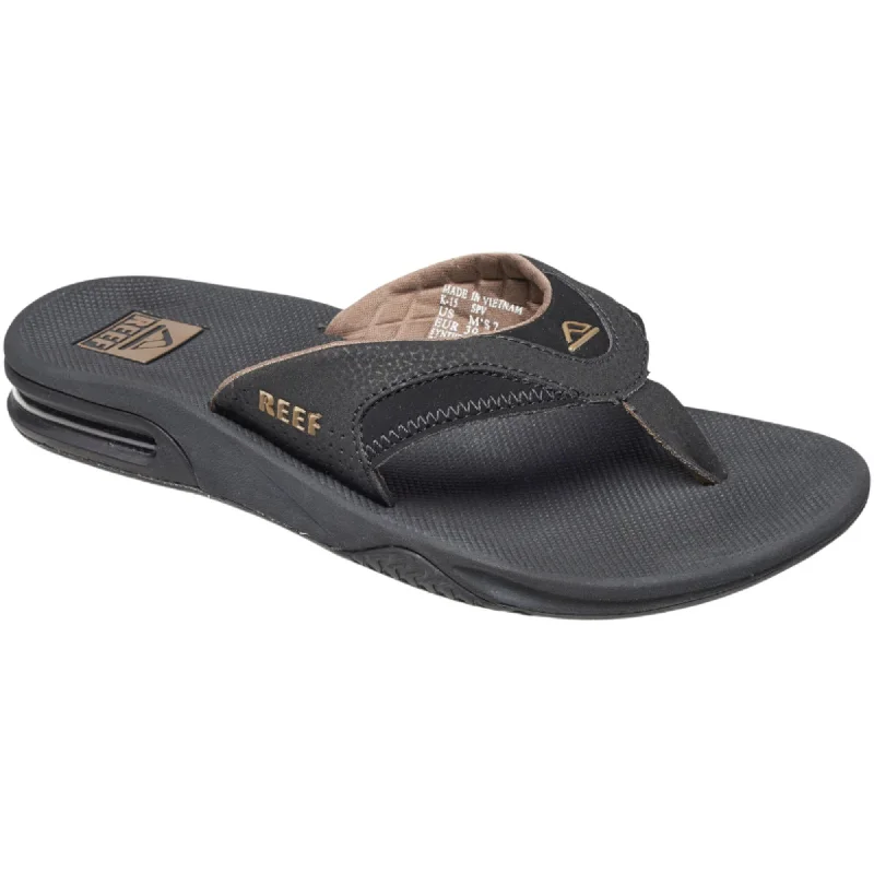 surfboards for noserides-Reef Mens Fanning Black/Brown Sandals