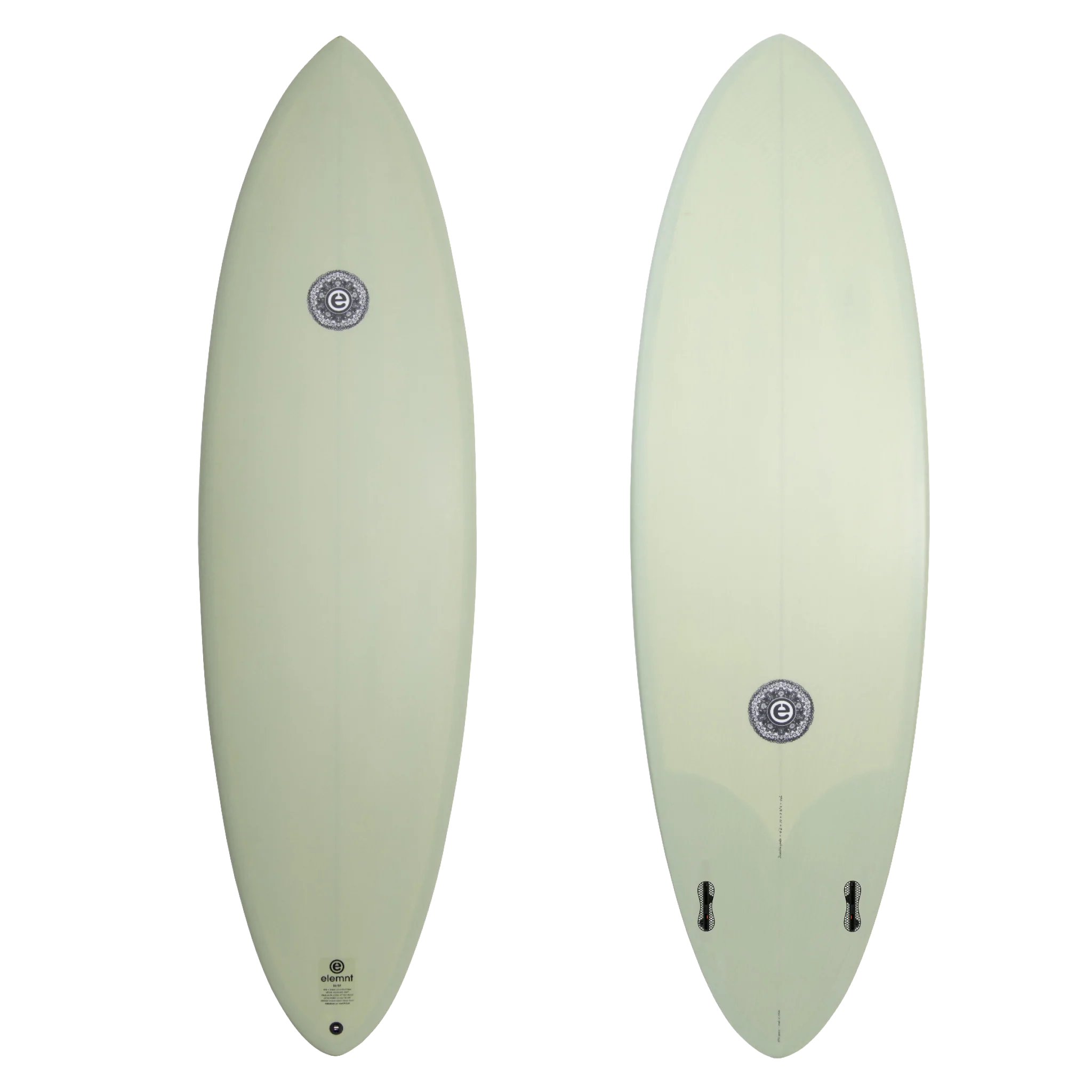 high-performance surfboards-ELEMNT DOUBLE YOLK SMOKE GREEN 7'6 EPOXY FCS II 50.8L